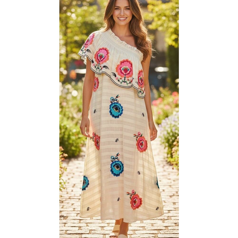 Plenty by Tracy Reese Embroidered One Shoulder Sundress